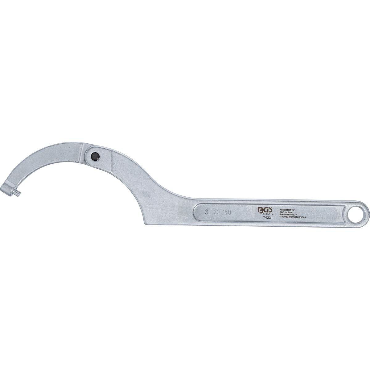 Adjustable Hook Wrench with Pin | 120 - 180 mm