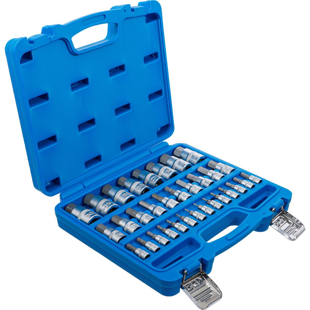 Bit Socket Set | 6.3 mm (1/4) / 10 mm (3/8") / 12.5 mm (1/2") Drive | Internal Hexagon 2 - 19 mm / 1/4 - 9/16" | Metric and Inch Sizes | 32 pcs.