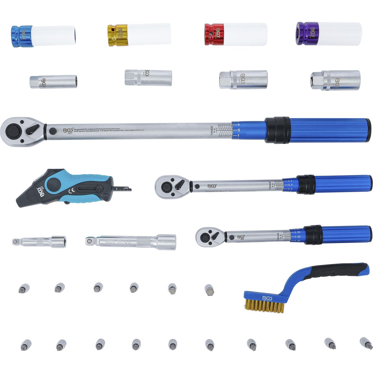 Torque Wrench Set | 6.3 mm (1/4"), 10 mm (3/8"), 12.5 mm (1/2") | 31 pcs.