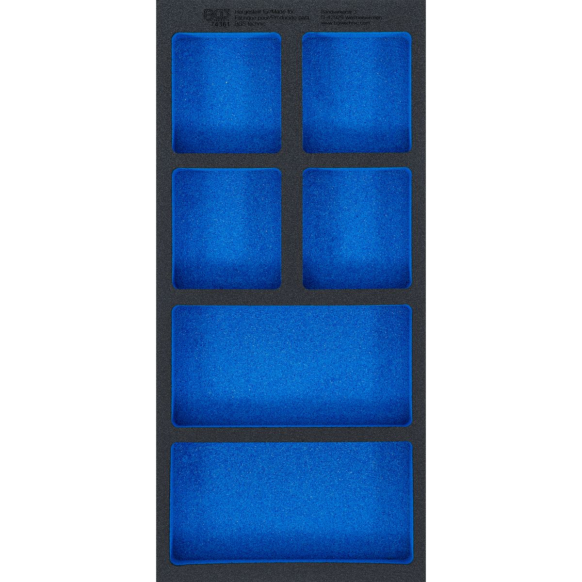 Insert de servante d'atelier 1/3, vide : 6 tablettes | 408 x 189 x 32 mm