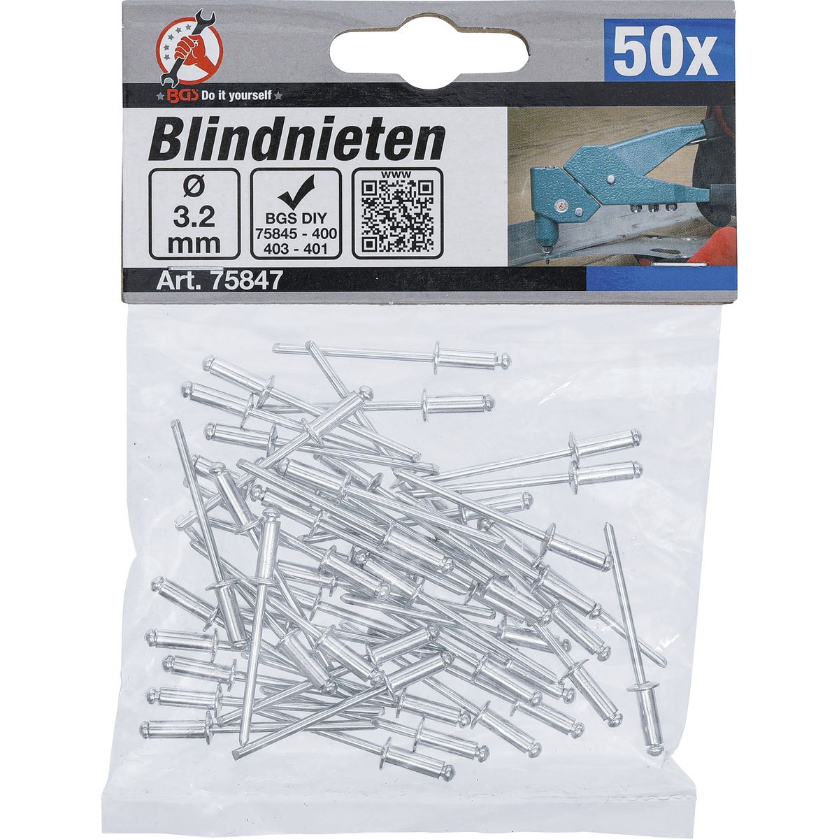 Blind Rivets Assortment | Ø 3.2 mm | 50 pcs.