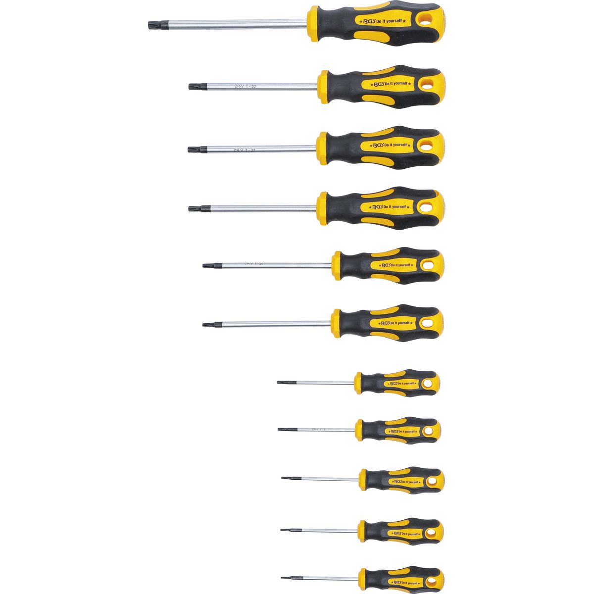 Schraubendreher-Satz | T-Profil (für Torx) mit Bohrung T6 - T40 | 11-tlg.