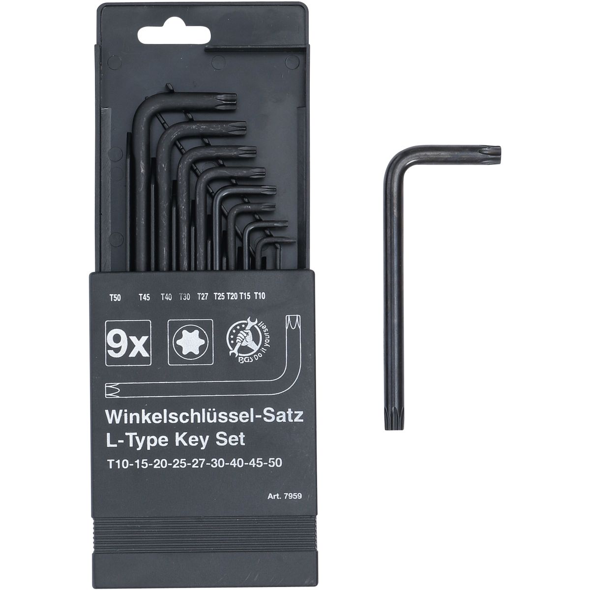 L-Type Wrench Set | T-Star (for Torx) T10 - T50 | 9 pcs.