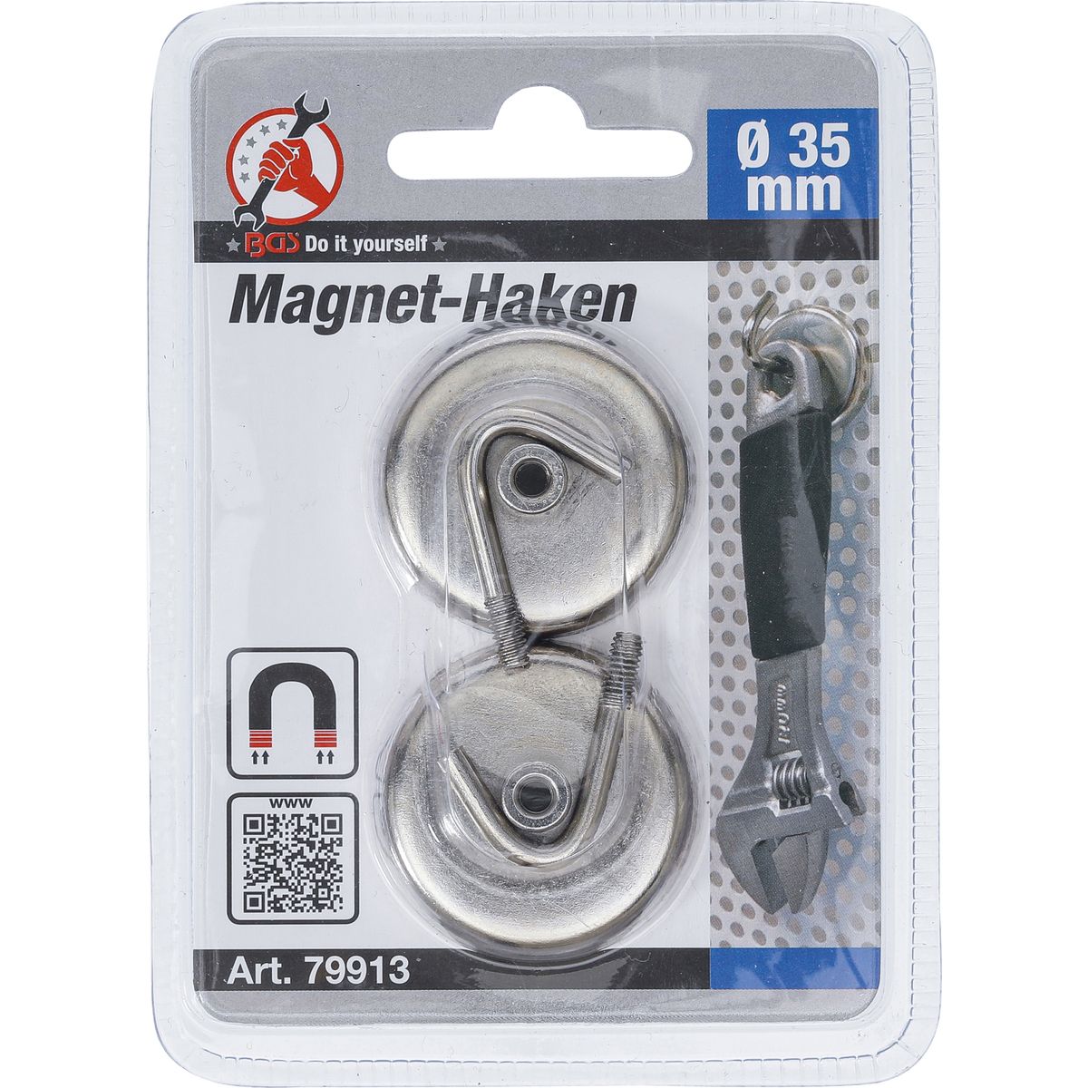 Magnet-Haken | rund | Ø 34 mm | 2-tlg. | 3,5 kg