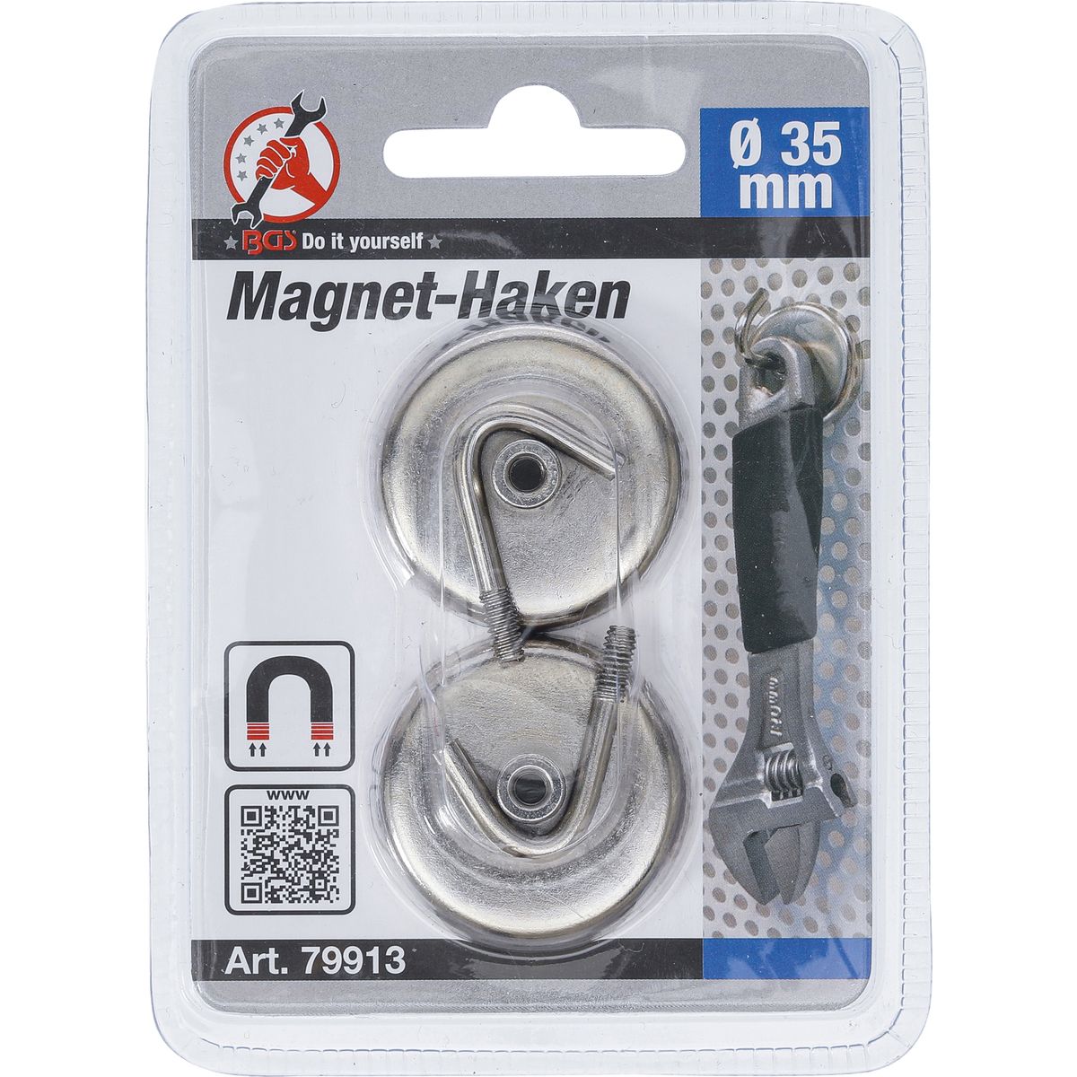 Magnetic Hook Set | round | Ø 35 mm | 2 pcs. | 3,5 kg