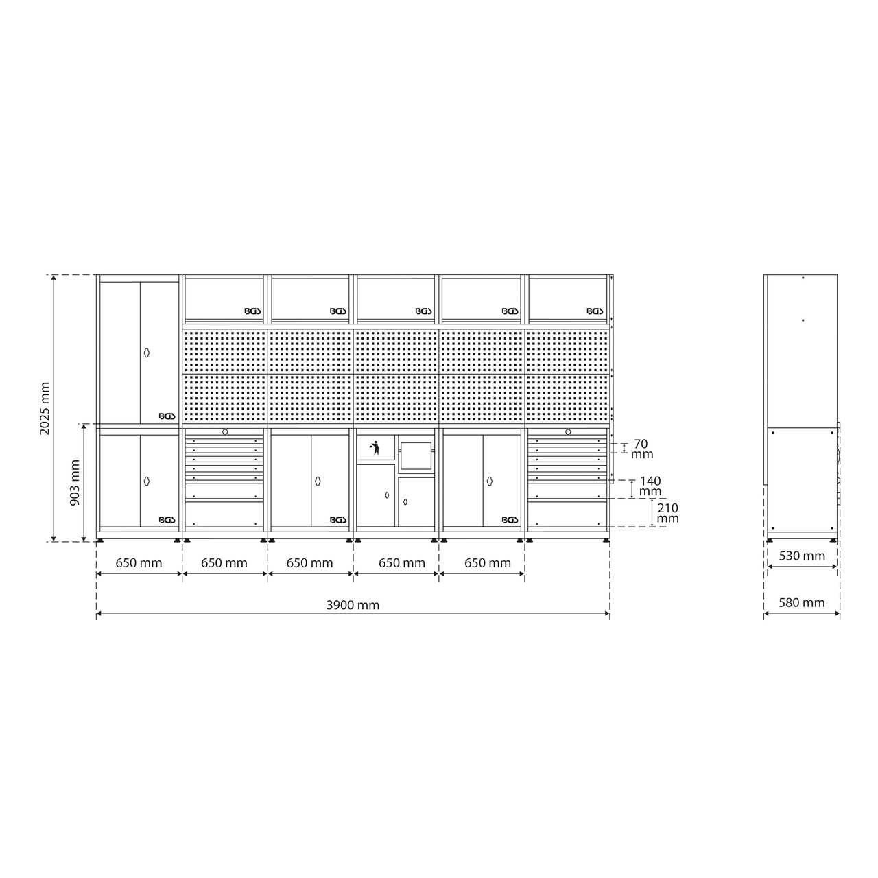 Storage System Combination | Compact Kit | Wooden | 6 Components