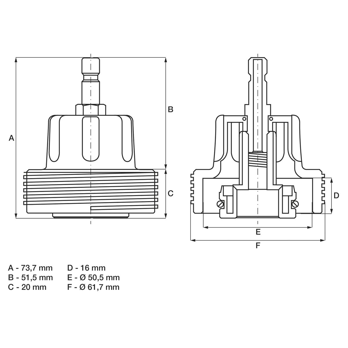 Adaptor No. 23 for BGS 8027, 8098 | for VAG