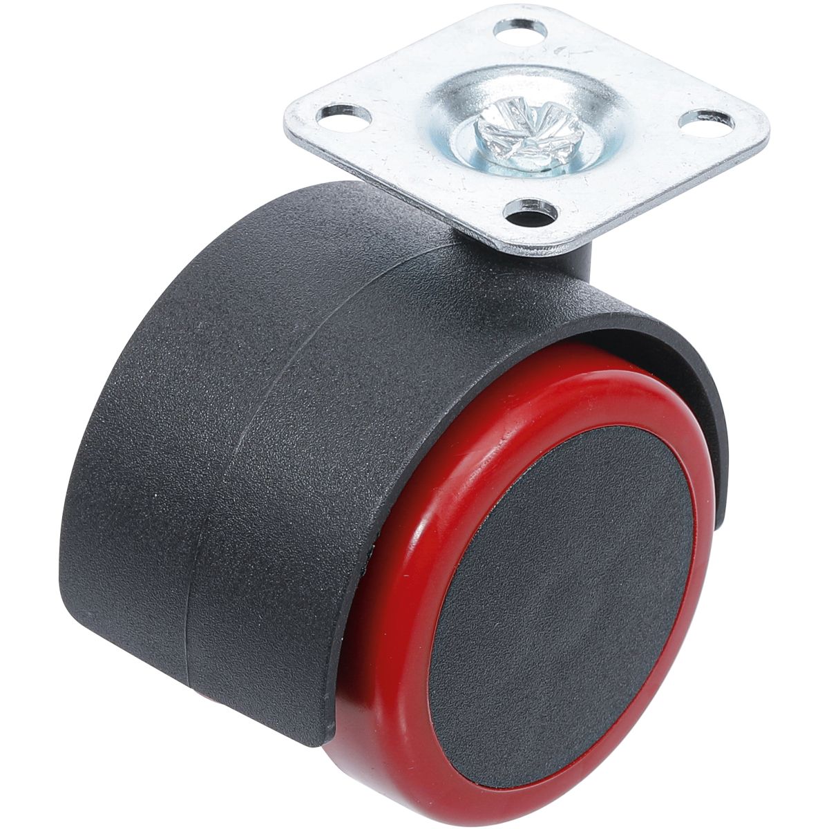 Double Castor Wheel | red/black | 50 mm