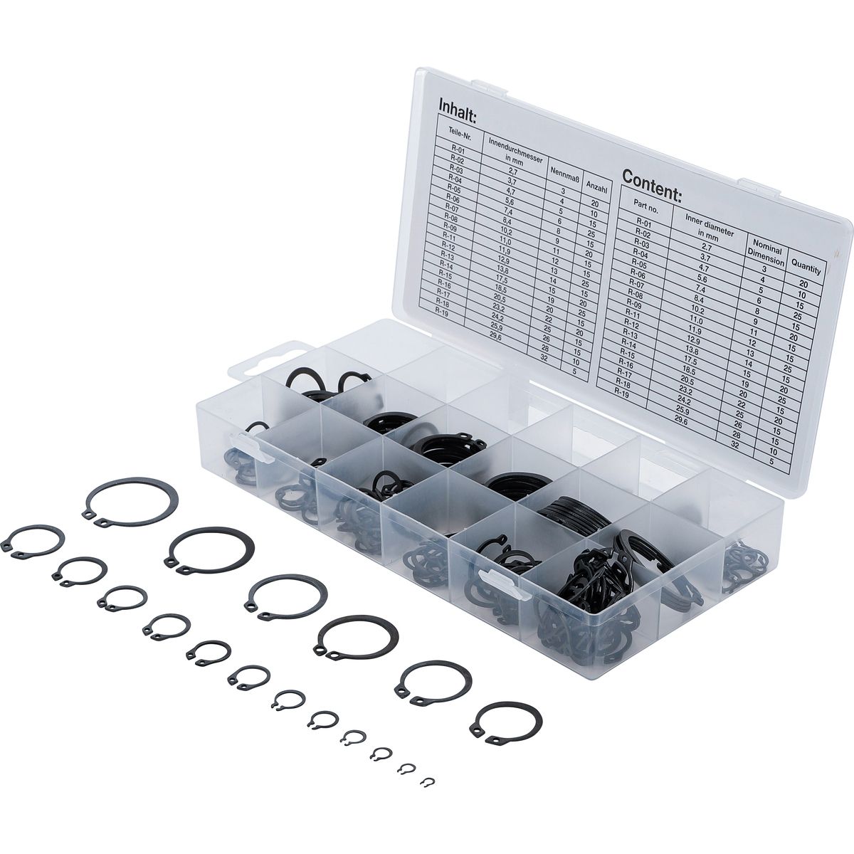 External Circlip Assortment | Ø 3 - 32 mm | 300 pcs.