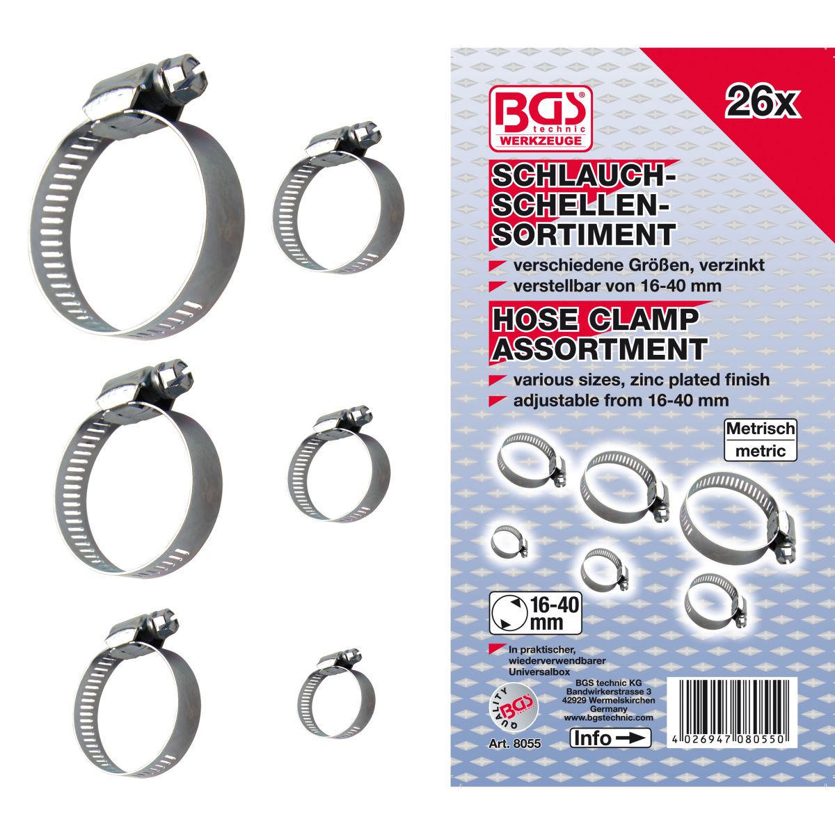 Hose Clamp Assortment | Ø 16 - 40 mm | 26 pcs.