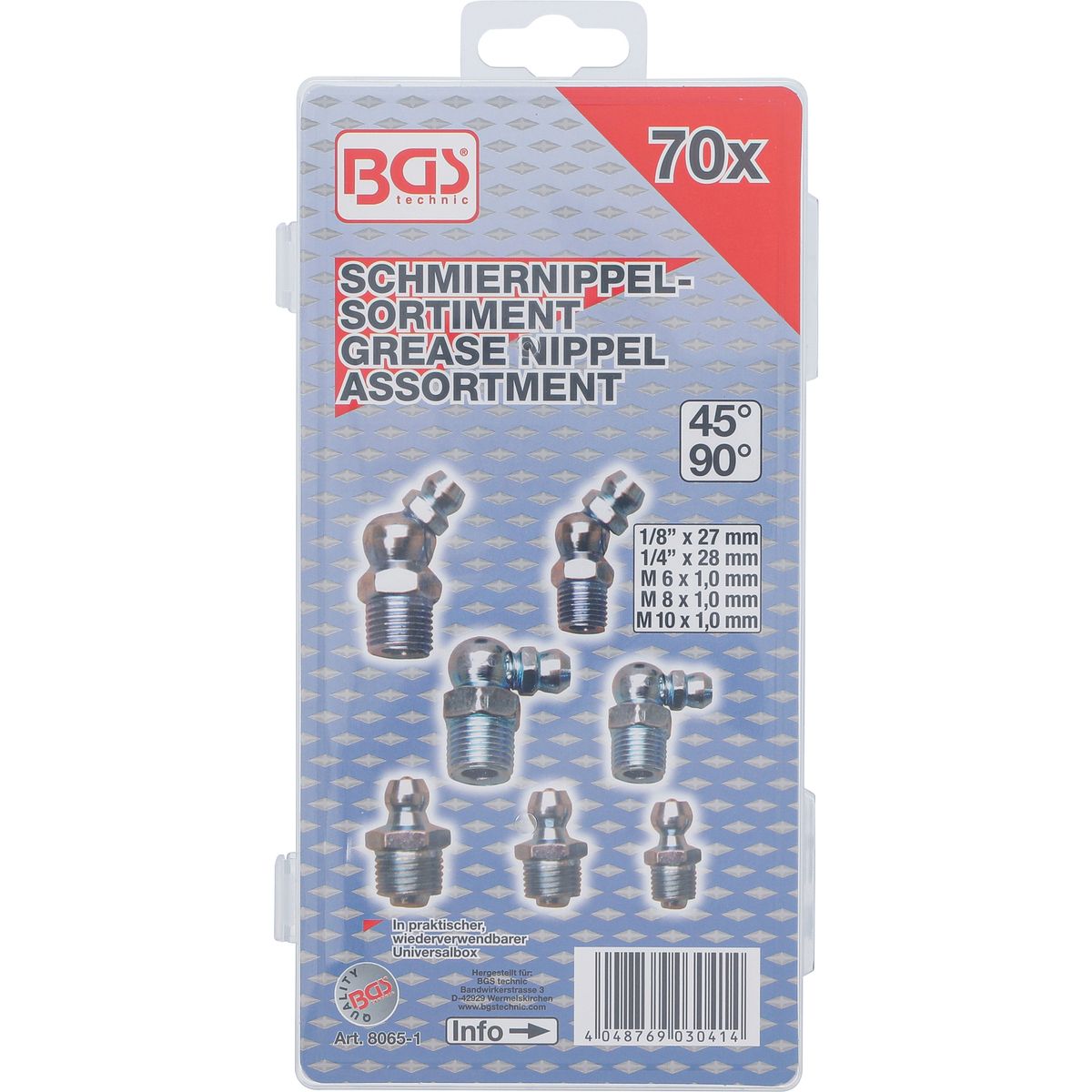 Grease Nipple Assortment | Metric / Inch Sizes | 70 pcs.