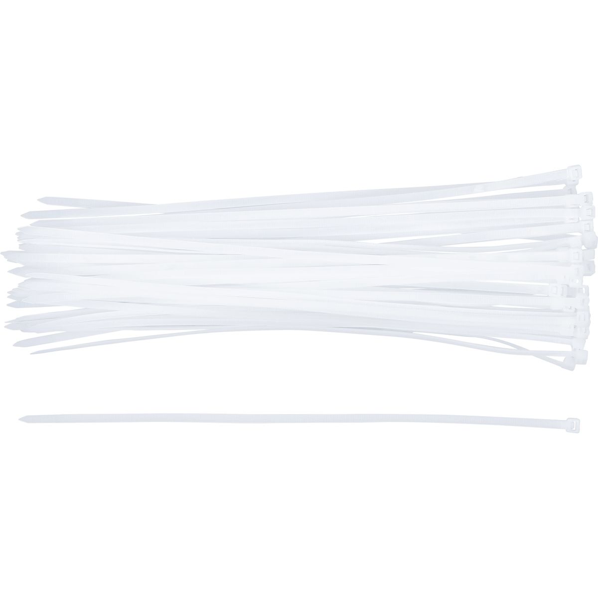Assortiment de colliers plastique | blancs | 4,8 x 300 mm | 50 pièces