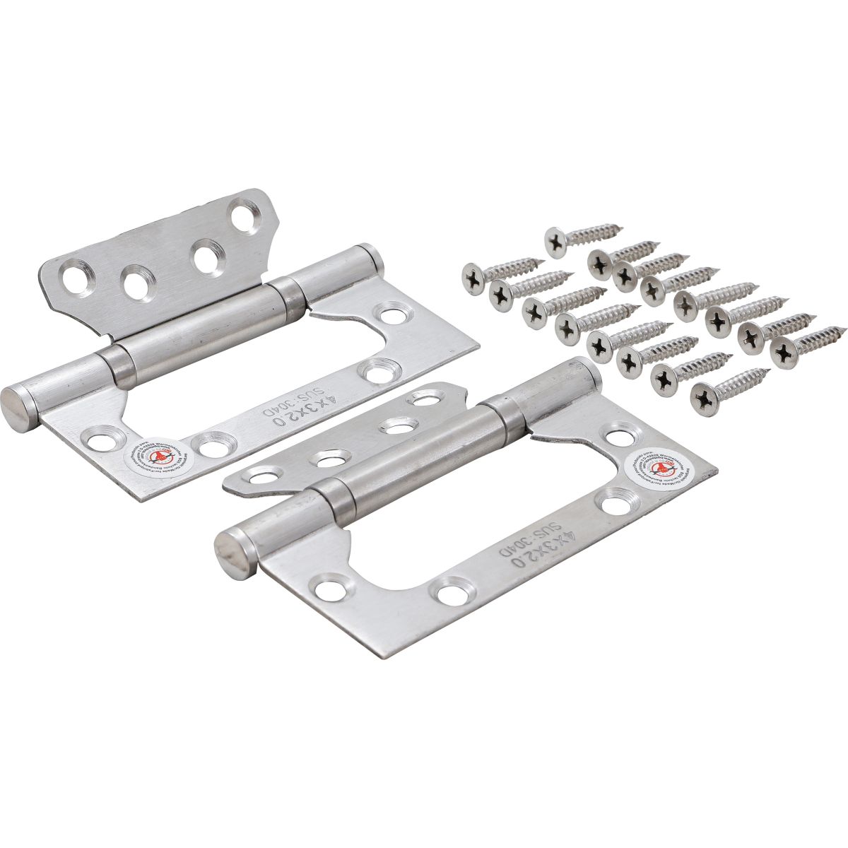 Hinge Set | Stainless Steel | for space-saving installation | 100 x 50 mm | 2 pcs.
