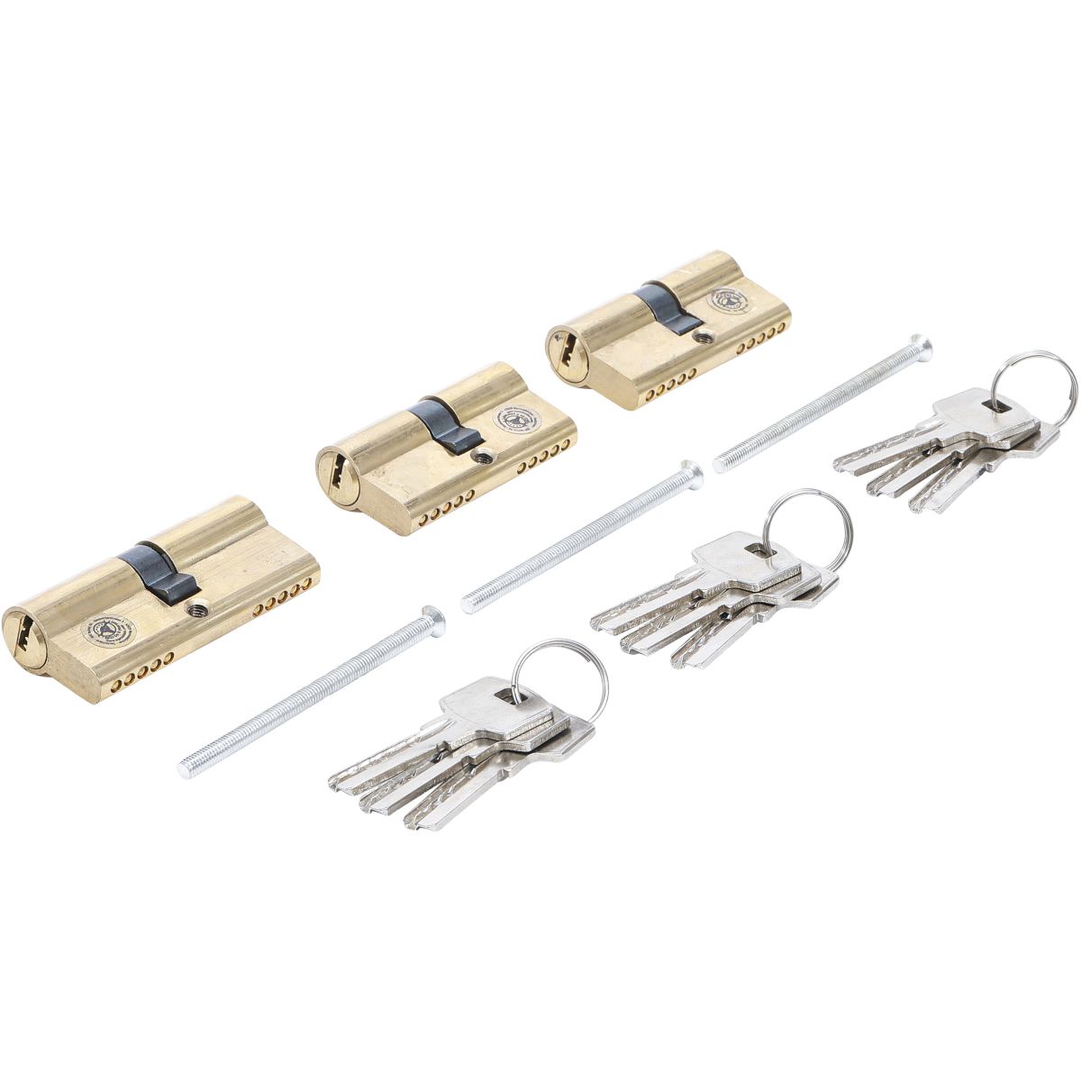 Brass Cylinder Lock | simultaneous locking | 15 pcs.