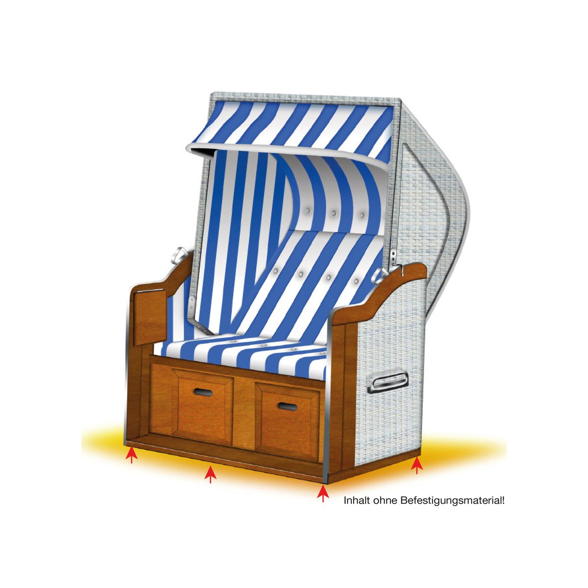 Double-Swivel-Castor Set | for Beach Chairs | Ø 75 mm | 4-pcs.