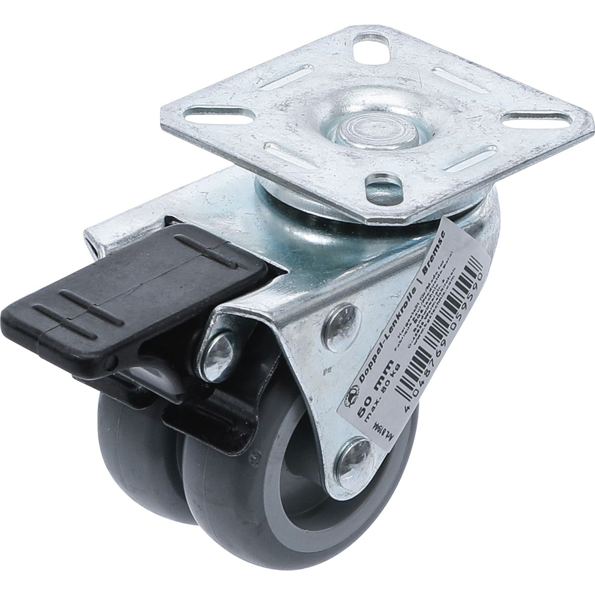 Double-Swivel-Castor, steerable | with Brake | Ø 50 mm