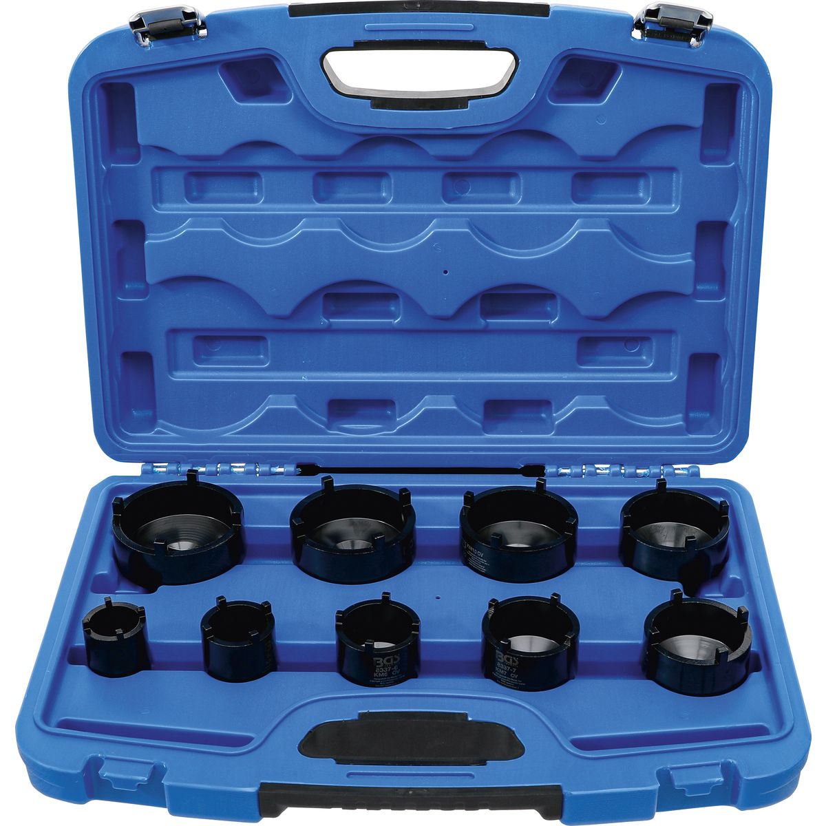 Groove Nut Socket Set | external tooth | KM4 - KM12 | 9 pcs.