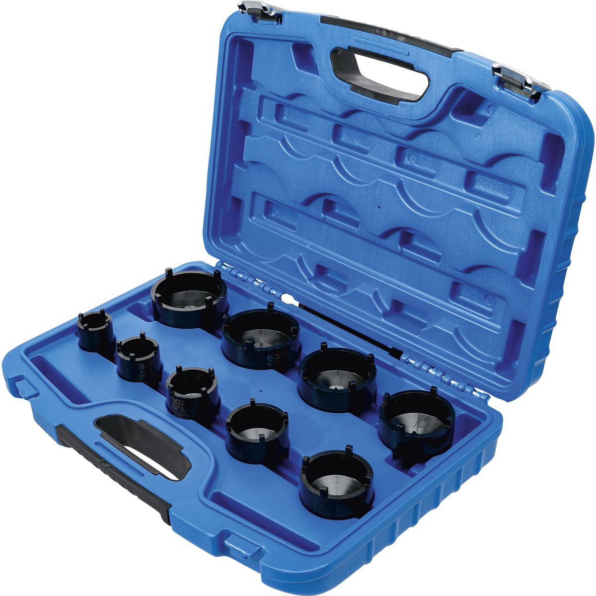 Groove Nut Socket Set | external tooth | KM4 - KM12 | 9 pcs.