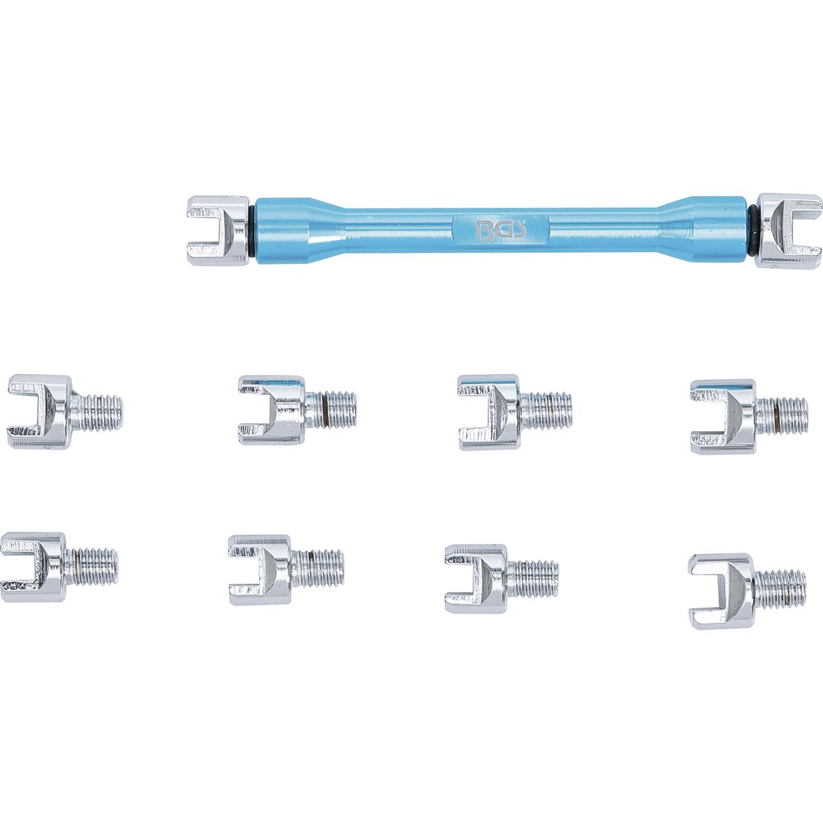 Speichenschlüssel | austauschbare Köpfe | für Motorräder | 10-tlg.