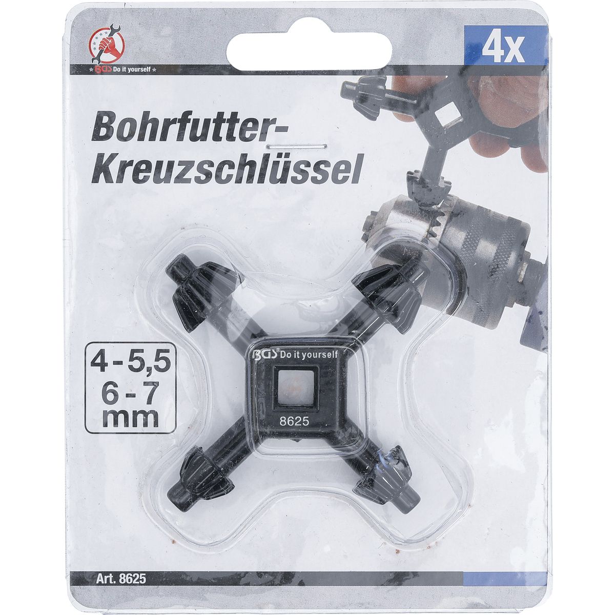 Bohrfutter-Kreuzschlüssel | universal | Ø 4 / 5,5 / 6 / 7 mm