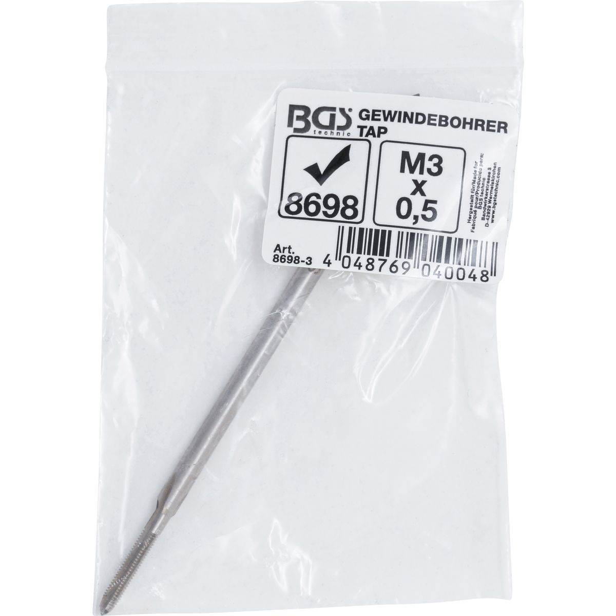 Tap | long | for BGS 8698 | M3 x 0.5 mm