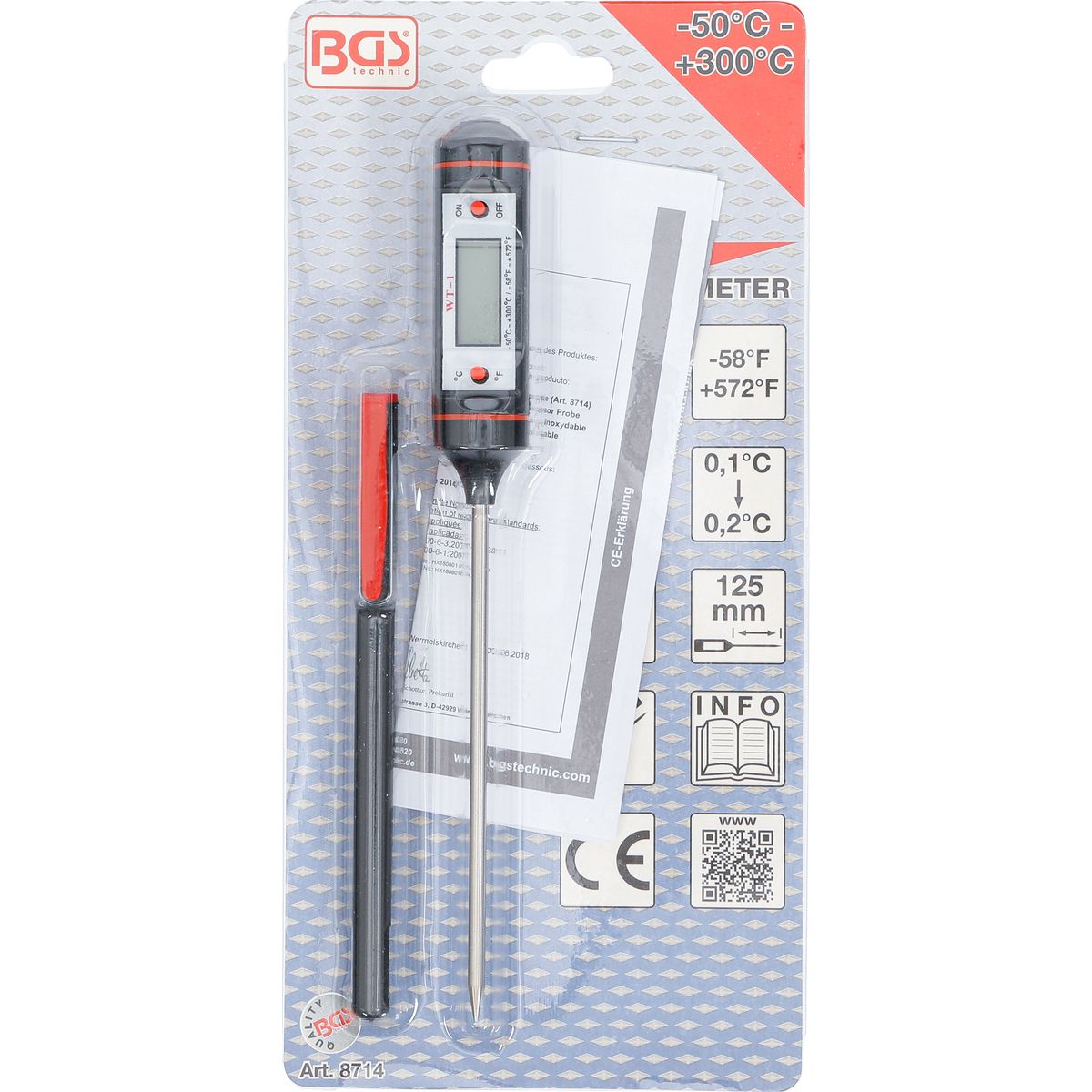 Digital-Thermometer mit Edelstahl-Messsonde