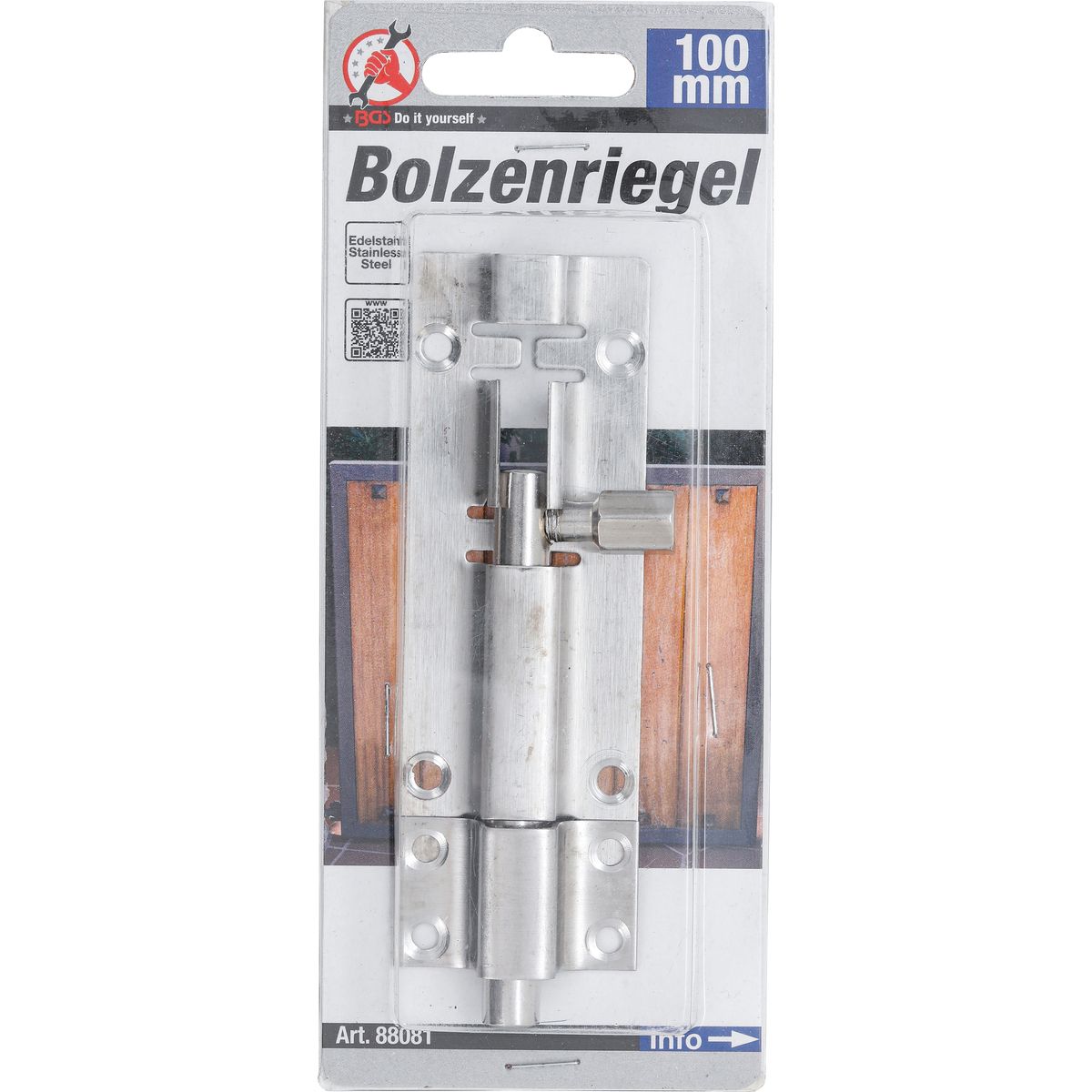 Bolzenriegel | Edelstahl | 100 mm