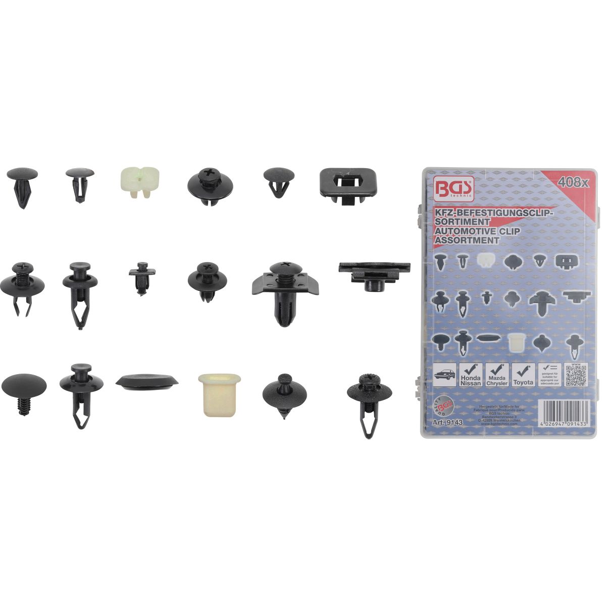 Automotive Clip Assortment for Nissan | 408 pcs.