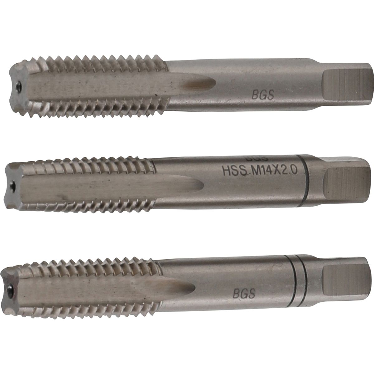 Gewindebohrer-Satz | Vor-, Mittel- und Fertigschneider | HSS-G | M14 x 2,0 mm | 3-tlg.