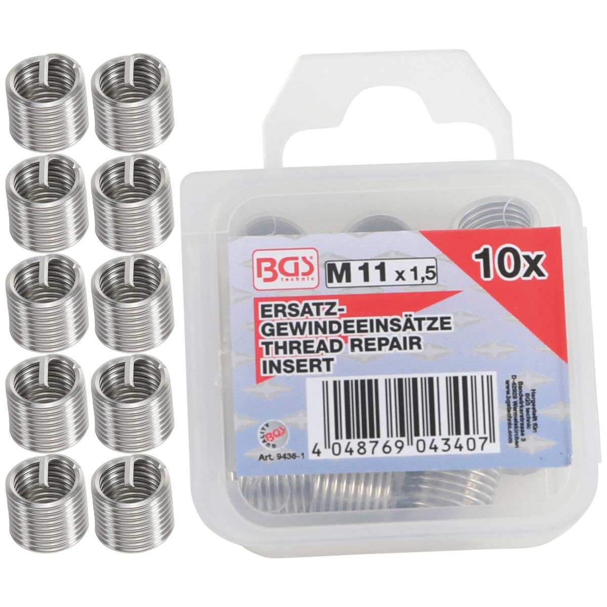 Replacement Thread Inserts | M11 x 1.5 mm | 10 pcs.
