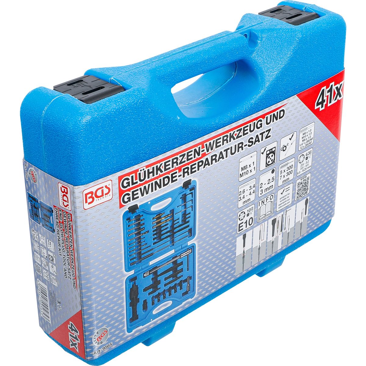 Glow Plug Tool and Thread Repair Kit | M8, M10 | 41 pcs.