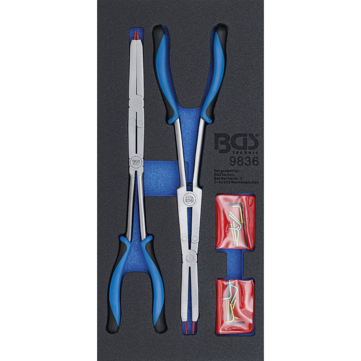 Double-Joint Circlip Pliers Set | Exchangeable Tips | 345 mm