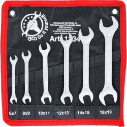 Double Open End Spanner Set | 6 x 7 - 18 x 19 mm | 6 pcs.