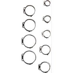 Assortiment de colliers de tuyau à revêtement en acier inoxydable | Ø 5,8 - 21 mm | 170 pièces
