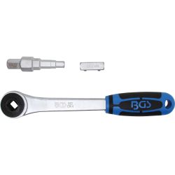 Push-through Ratchet with Adaptor and Step Wrench | internal square 12.5 mm (1/2