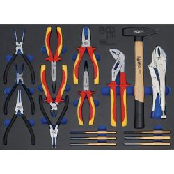 Tool Tray 3/3: Pliers, Parallel Pin Punch Set, Hammer | 17 pcs.