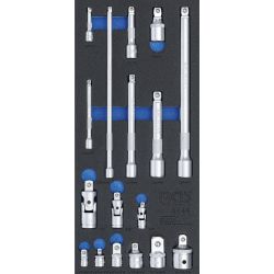 Tool Tray 1/3: Extension Bar, Adaptor and Universal Joint Set | 17 pcs.