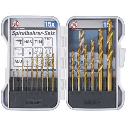 HSS Drills Set | titanium nitrated | 1.5 - 10 mm | 15 pcs.