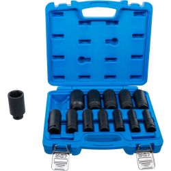 Impact Socket Set, Hexagon, deep | 12.5 mm (1/2") Drive | Inch Sizes | 13 pcs.