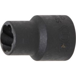 Spiral-Profil-Steckschlüssel-Einsatz / Schraubenausdreher | Antrieb Innenvierkant 12,5 mm (1/2") | SW 12 mm