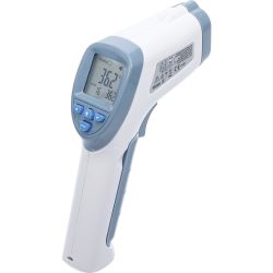 Termómetro de fiebre para la frente | sin contacto, por infrarrojos | para personas + medición de objetos | 0 - 100°