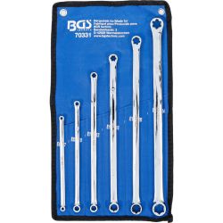 Double Ring Spanner Set with E-Type Ring Heads | extra long | E6 x E7 - E22 x E24 | 6 pcs.