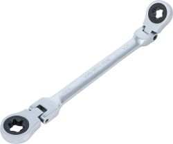 Double Ratchet Ring Spanner | adjustable | with E-Type Ring Heads | E14 x E18