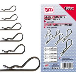 Assortiment de goupilles à ressort | Ø 2,4 - 4,0 mm | 150 pièces