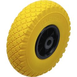 Rad für Sackkarren/Bollerwagen | PU, gelb/schwarz | 260 mm