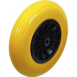 Pushcart Wheel | PU, yellow/black | 400 mm