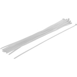 Assortiment de colliers plastique | blanc | 8,0 x 600 mm | 20 pièces