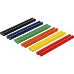 Barras de pegamento termofusible | coloreadas | Ø 11 mm, 150 mm | 12 piezas