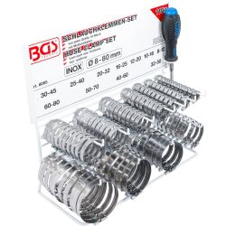 Hose Clamp Set | Stainless | on Display Board | 111 pcs.