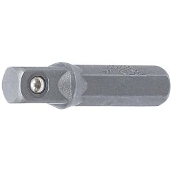 Bit Ratchet Adaptor | ext. Hexagon 6.3 mm (1/4") - ext. square 6.3 mm (1/4") | 30 mm